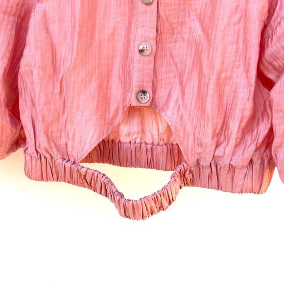 Current Air Crop Top Puff Sleeve Skirt Set Co-Ord Outfit Pink Cottagecore Small - Picture 7 of 11